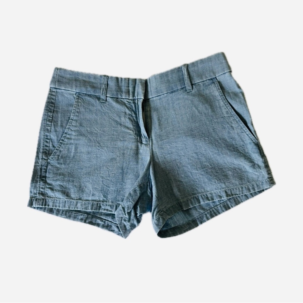J. Crew Blue Linen Shorts Casual Style